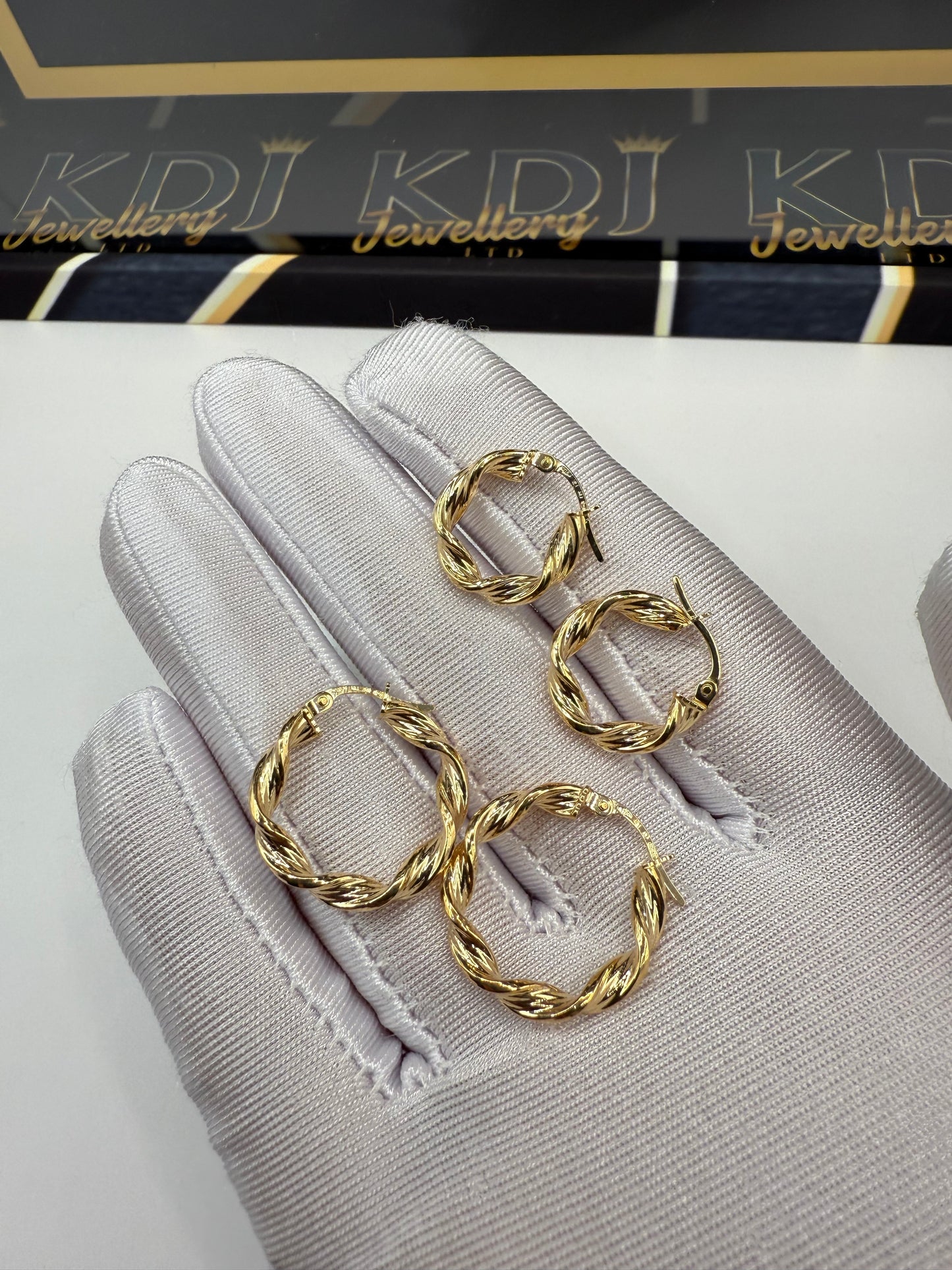 9ct Gold Twist Hoops
