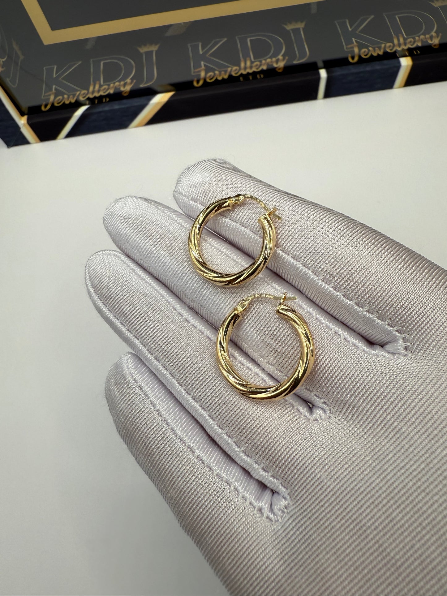 9ct Gold Twist Hoops 1.5cm
