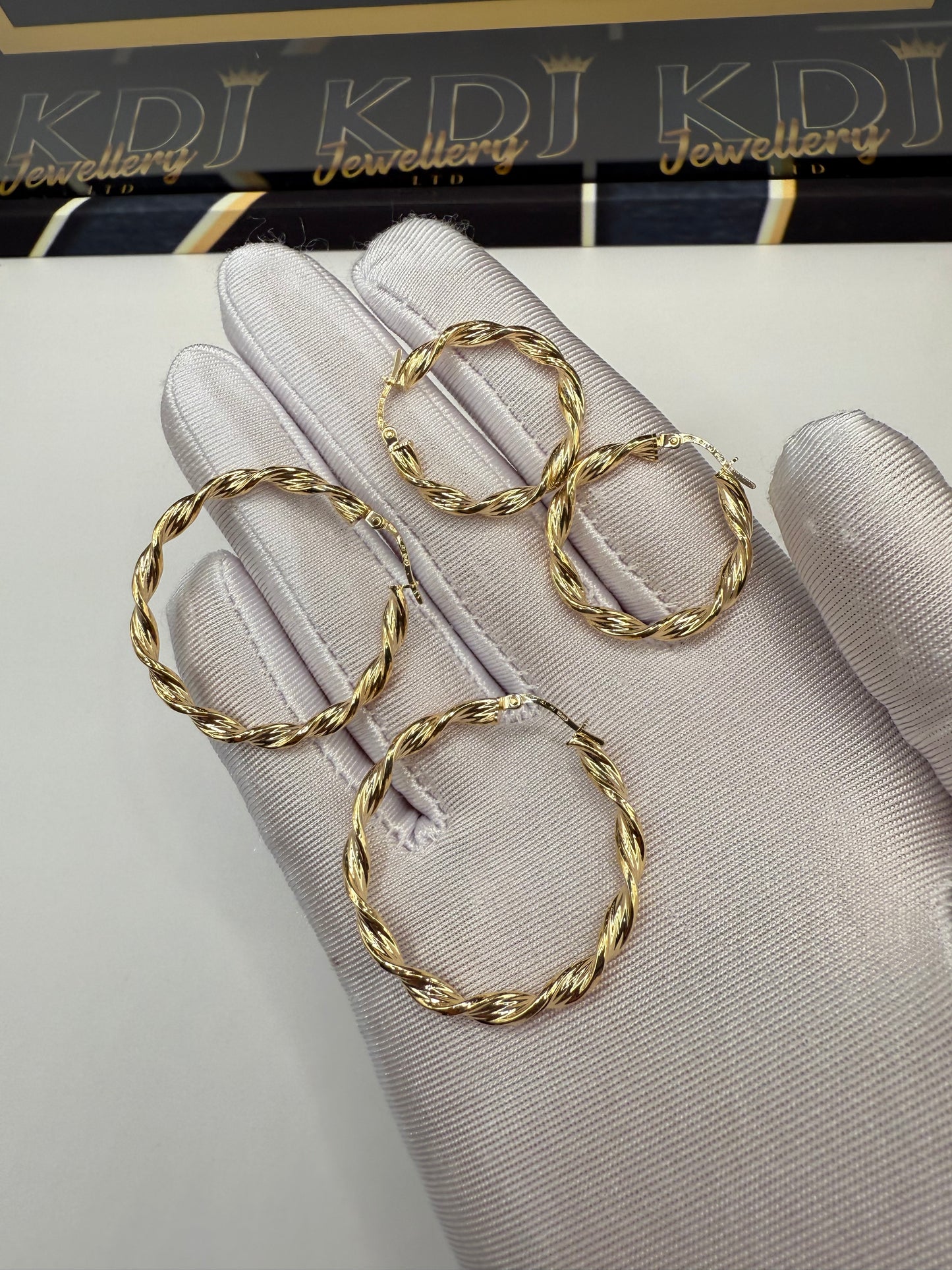 9ct Gold Twist Hoops